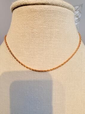 Napier Gold Tone Rope Chain Necklace 16”